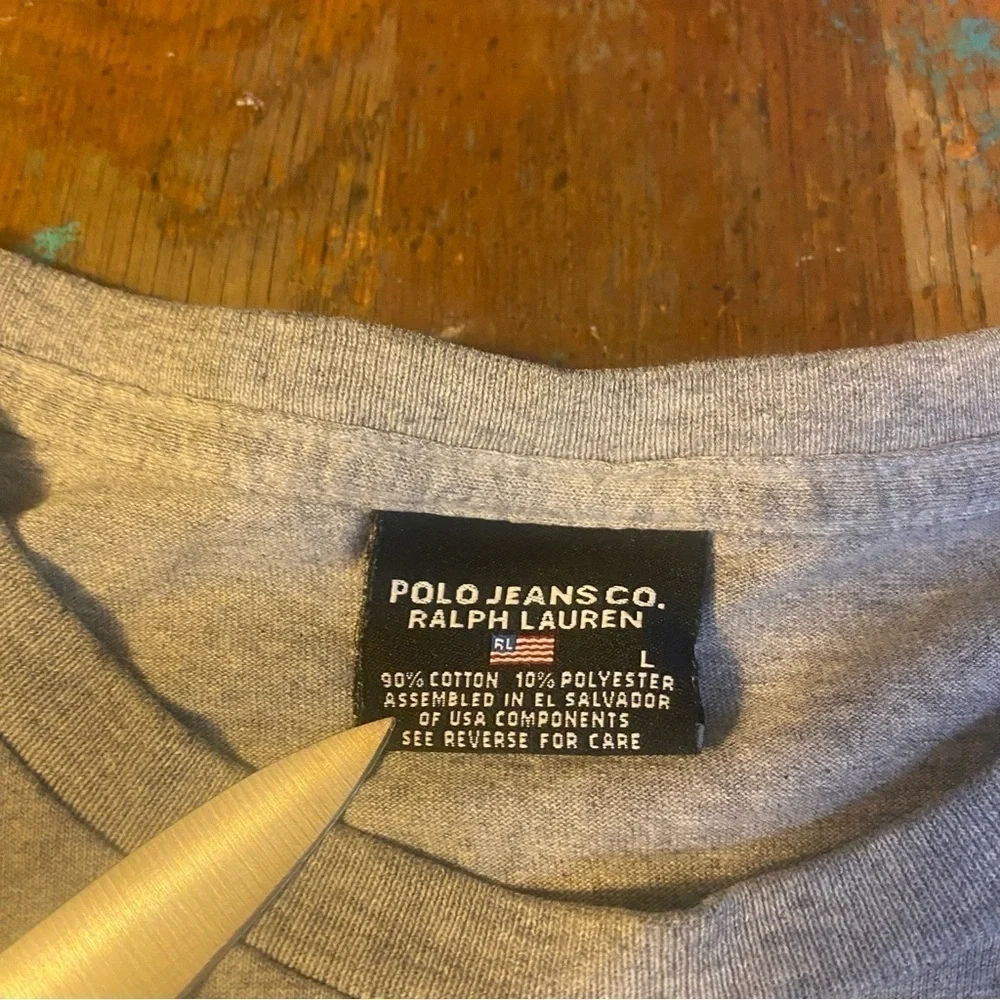 Really Clean 90s Polo by Ralph Lauren Grey Short Sleeve T-Shirt Size Large